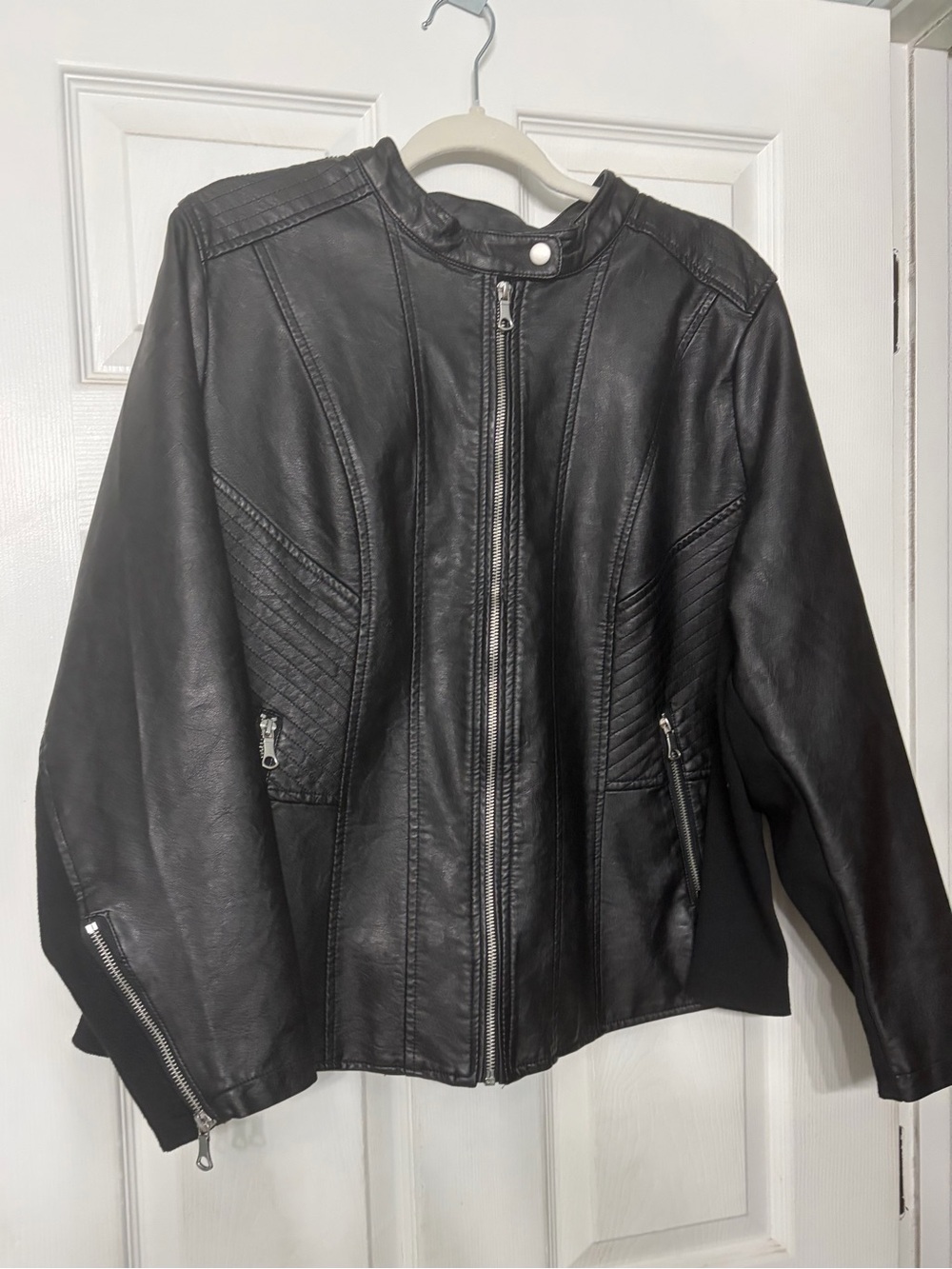 Maurices Black Faux Leather Moto Jacket - Women